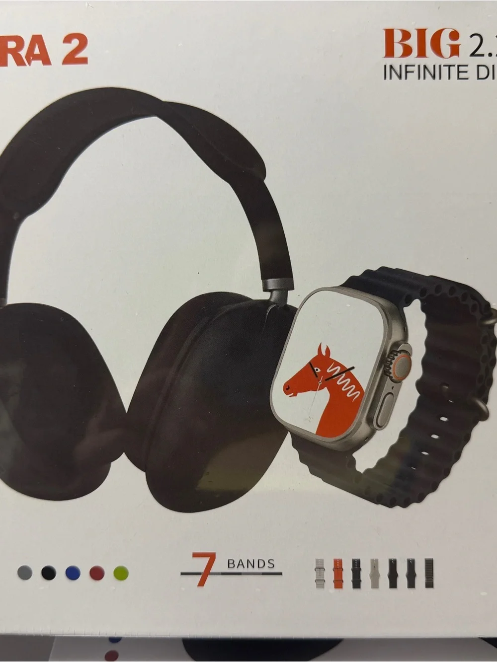 Black Over-Ear Headphones and smartwatch
